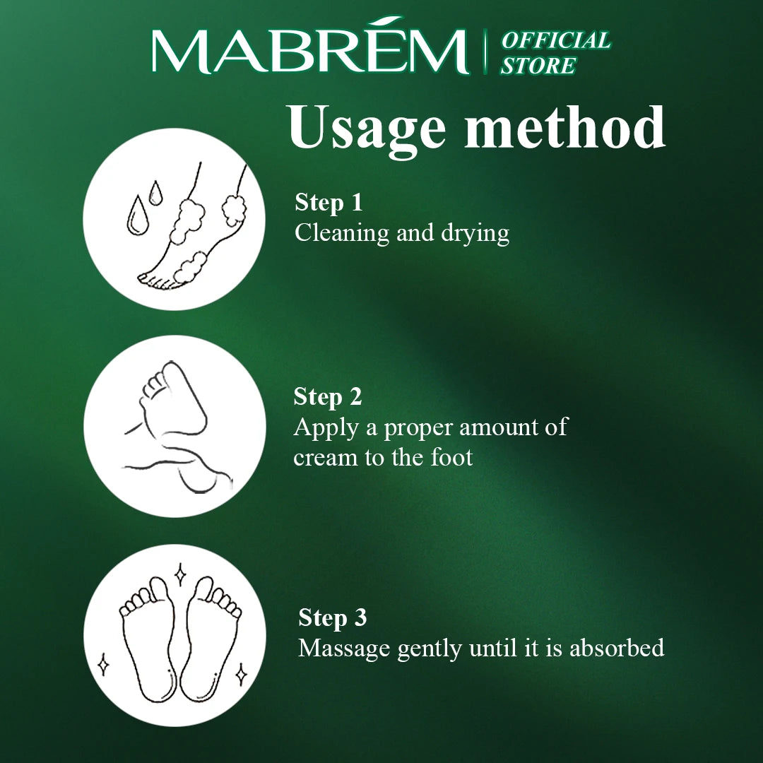 MABREM Foot Treatment Cream Whitening Anti-cracking Moisturizing Protection Cream Relive Pain Foot Cream Exfoliating Scrub 40g