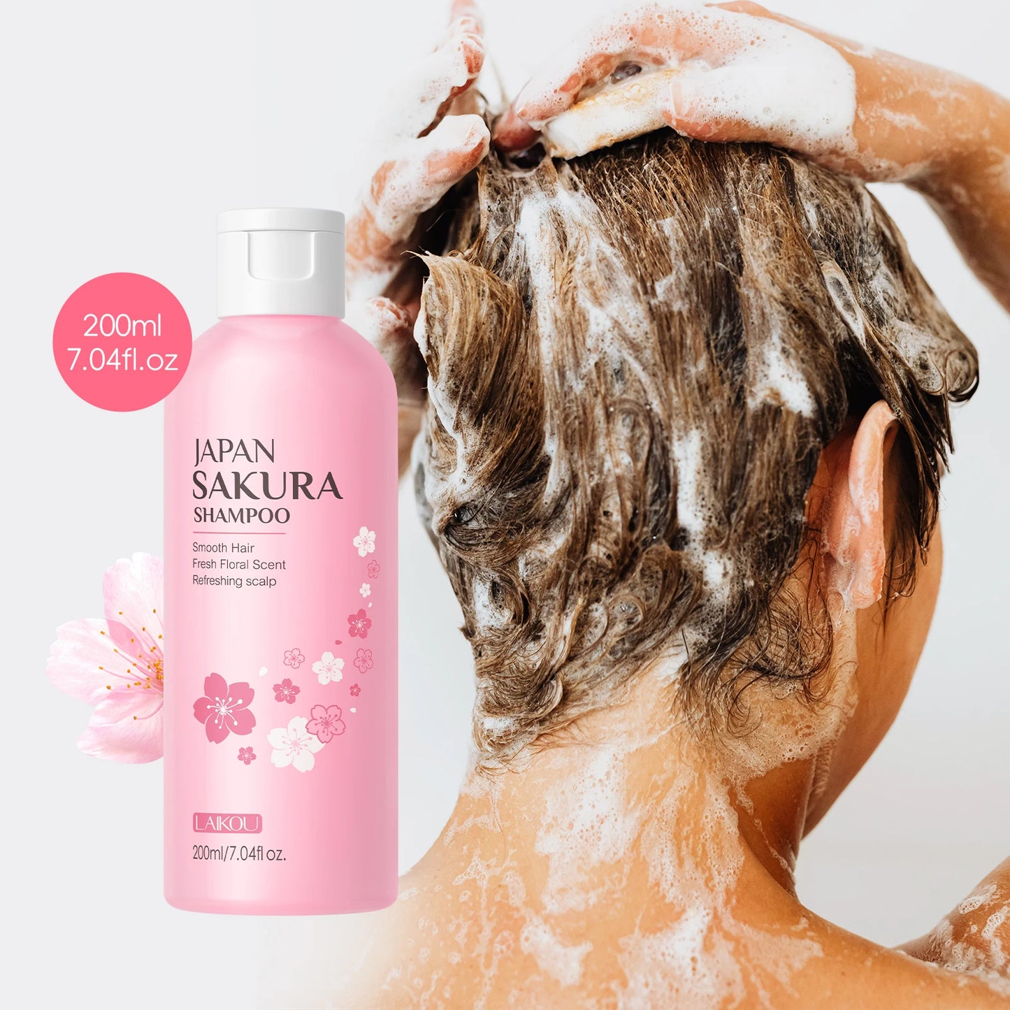 Laikou | Japan Sakura shampoo | Repair, Anti-Split Ends & Frizz Control