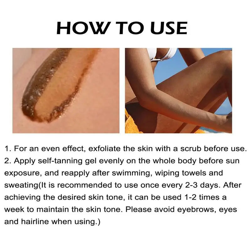 Tanning Accelerator Cream Intensive Brown Tanning Gel Self Tanning Lotion Tan-boosting Butter Self-tanning Lotion Achieve A