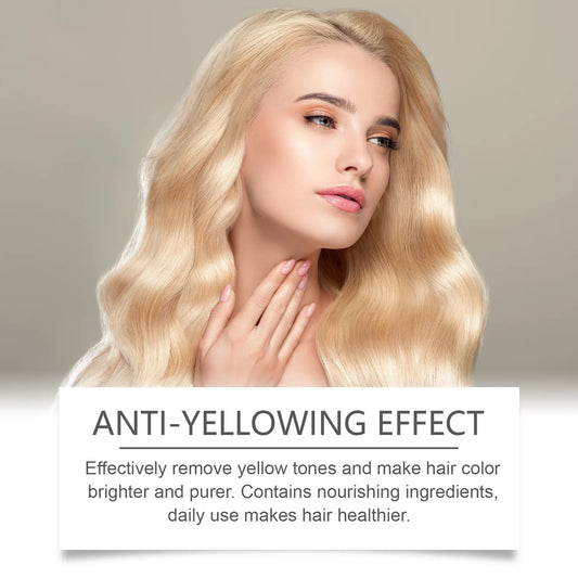 EELHOE Purple Shampoo – 100ml Blonde & Gray Hair Color Fix, Anti-Yellow & Nourishing Repair