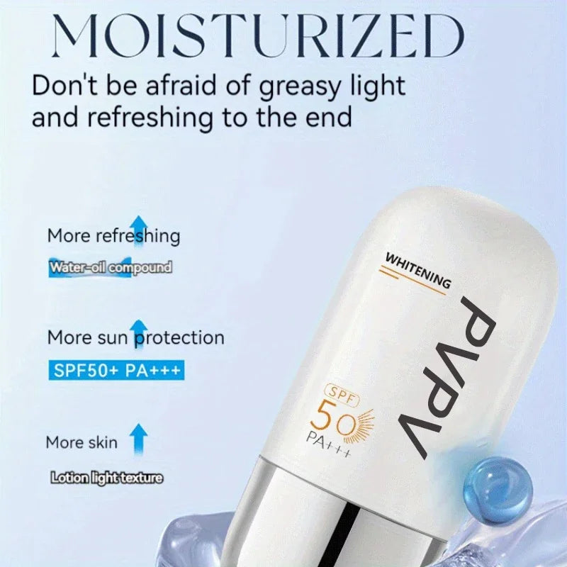 PVPV Liquid Sunscreen SPF 50 PA+++ – 50g Summer Outdoor Sunblock for Face & Body