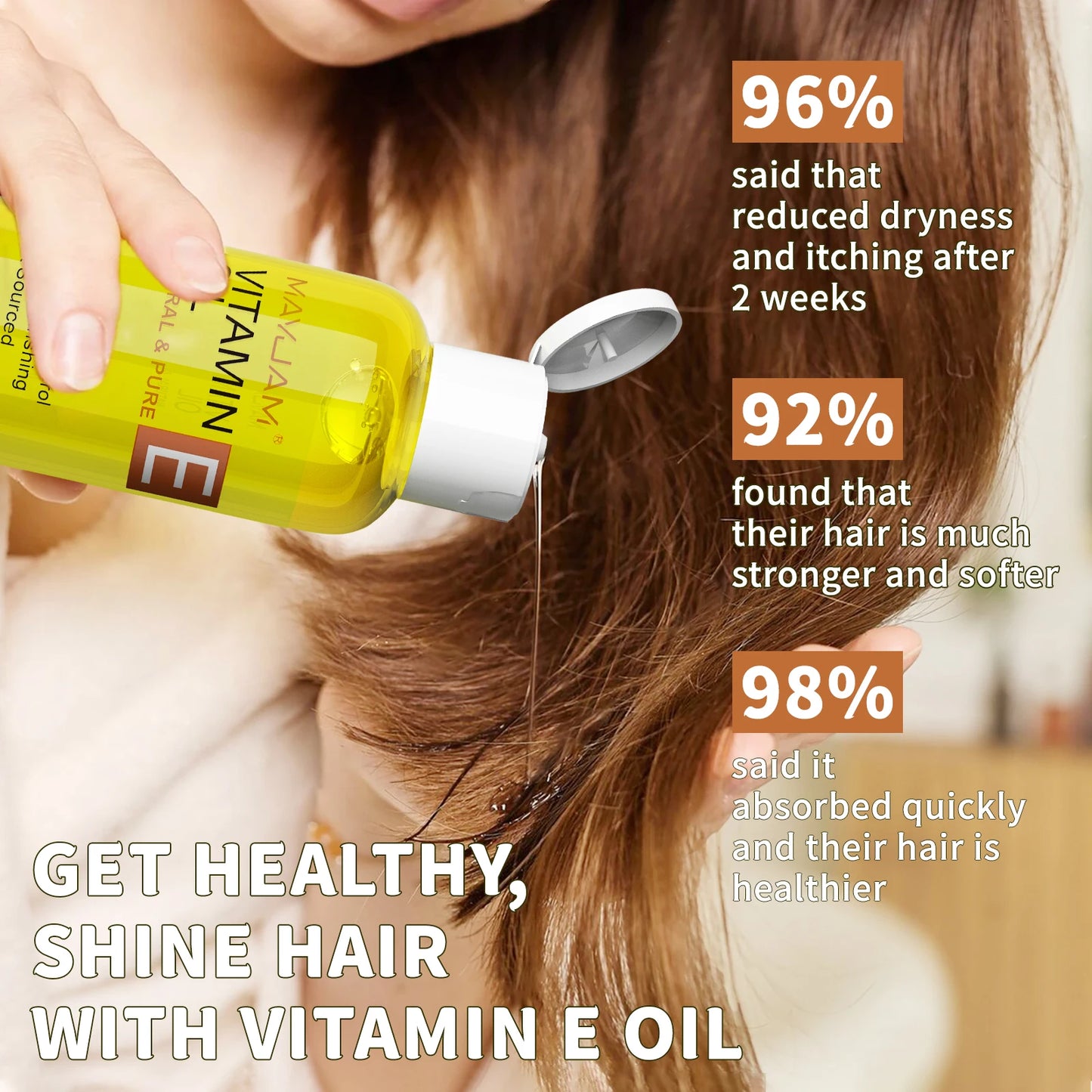 MAYJAM Vitamin E Oil – 118ml / 236ml Natural Moisturizing & Brightening Skincare for Face, Hair & Body