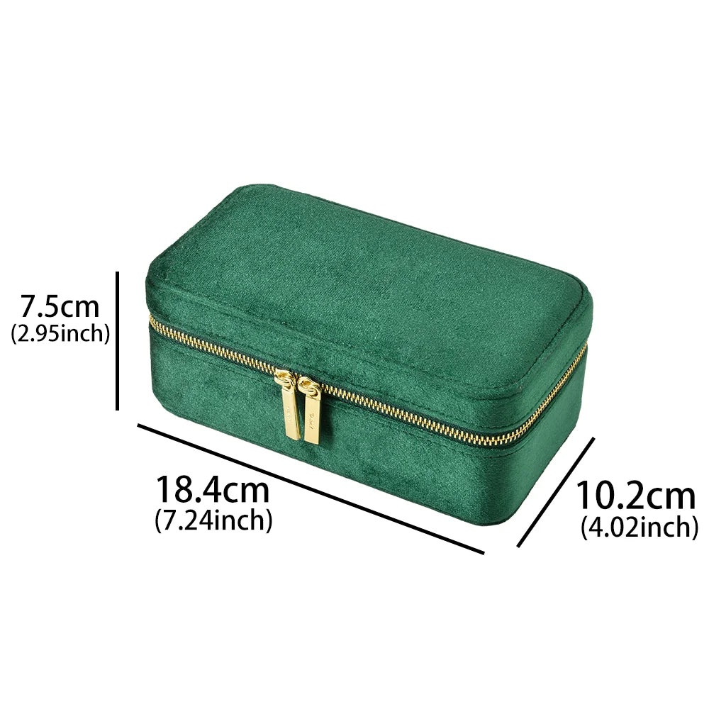 TAIMY Double Layer Velvet Jewelry Box Portable Travel Large Capacity Ring Earrings Box Minor Flaws Clearance Sale Free Shipping