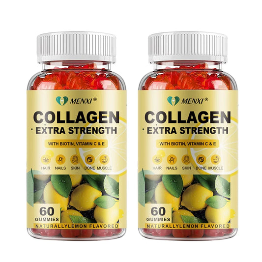 MENXI® | Biotin & Collagen Gummies – Extra Strength | Hair, Skin, Nails, Bone & Muscle Support | 60/120/240 Gummies