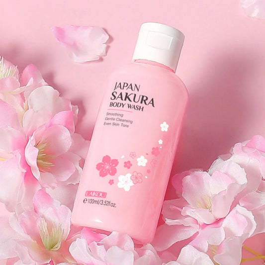 LAIKOU Sakura Shower Gel Long Moisturizing Smooth Long Lasting Fragrance Gentle Foam Body Cleansing Bath Product 100ml