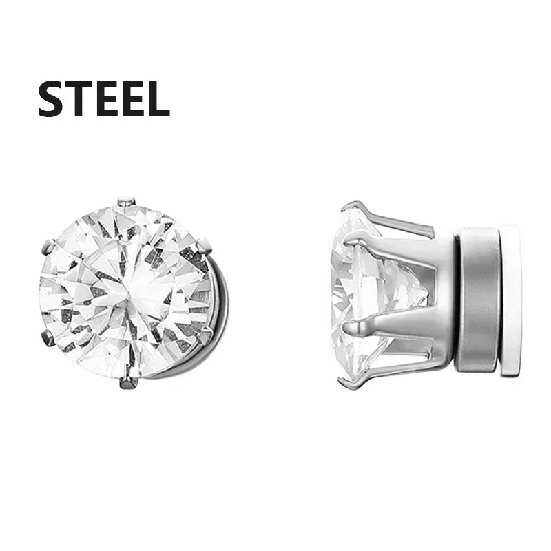 2PCS Magnetic Ear Clips Stud Earrings Non Piercing Strong Magnet Fake Piercing Women Men Jewelry Clip Earrings for Kids Girls