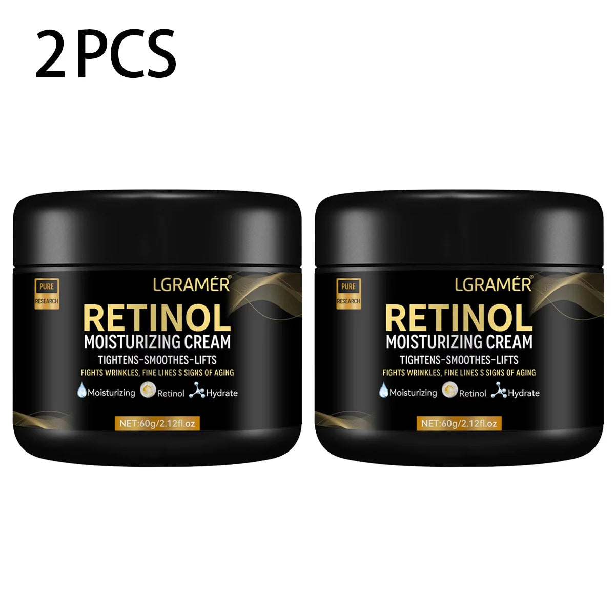LGRAMÉR Men’s Retinol Face Moisturizer | Anti-Wrinkle, Pore-Tightening & Skin Lifting | Hydrating & Whitening Retinol Cream | 60g