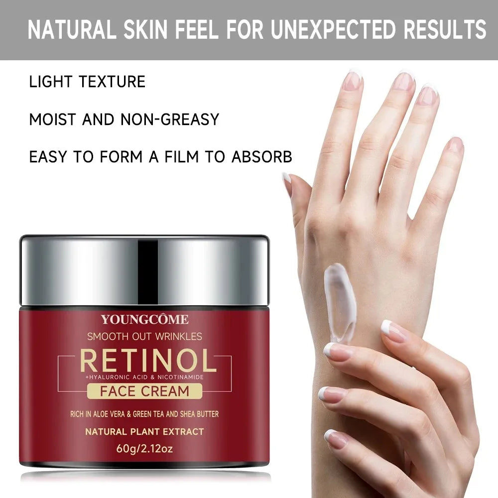 YOUNGCOME Retinol Lifting & Firming Face Cream | With Hyaluronic Acid, Niacinamide, Aloe Vera & Green Tea | Anti-Aging, Moisturizing & Brightening