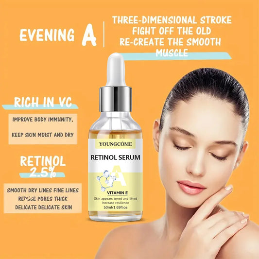 YOUNGCOME Vitamin C & Retinol Serum Set | Hydrating, Smoothing & Anti-Wrinkle | Fortified with Vitamin E | 2pcs x 50ml