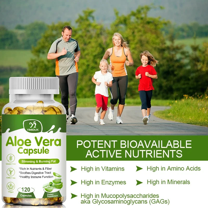 YIMIDUK | Aloe Vera Capsules | Slimming, Fat Burn, Detox, Digestive & Immune Support | 60 Capsules