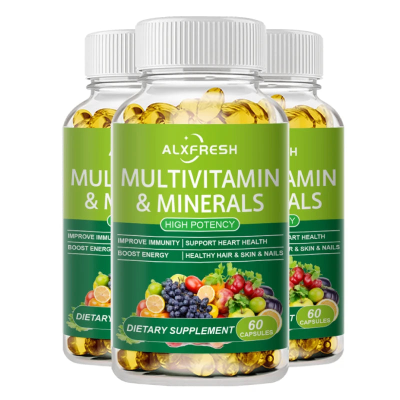 ALXFRESH | Multivitamin & Minerals Dietary Supplement | Boosts Immunity & Energy, Supports Hair, Skin & Nails