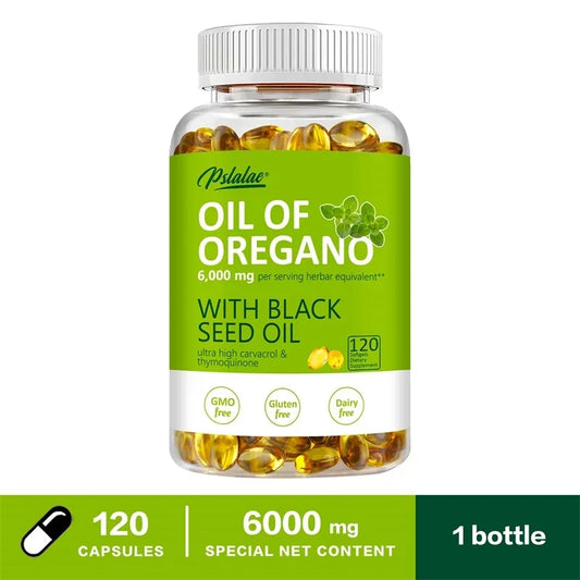 Pslalae | Oregano Oil Black Seed Softgels | Immune & Digestive Health Support