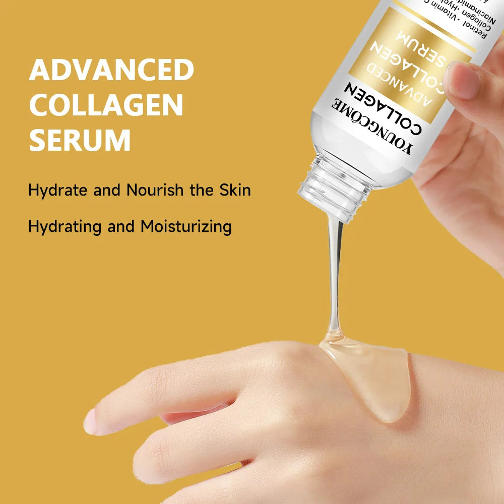 YOUNGCÔME Advanced Collagen Serum – 40ml/60ml Anti-Aging, Firming & Hydrating Face Serum with Retinol, Vitamin C & Peptides