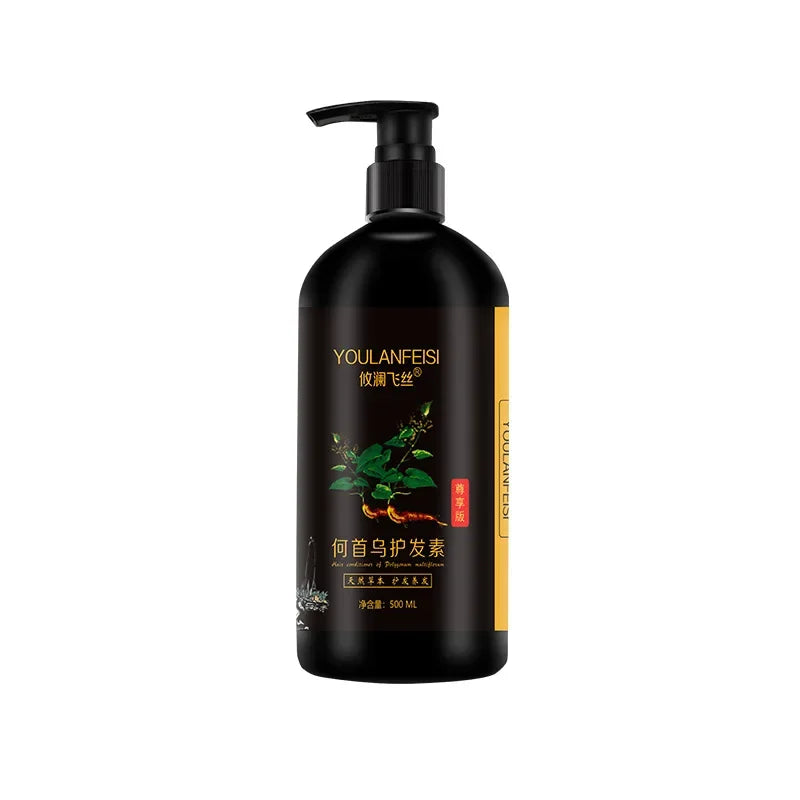 Polygonum Multiflorum Shampoo Herbal White To Black Shampoo Plant Hair Care Moisturizing Damaged Repair 500ml Шампунь Для Волос