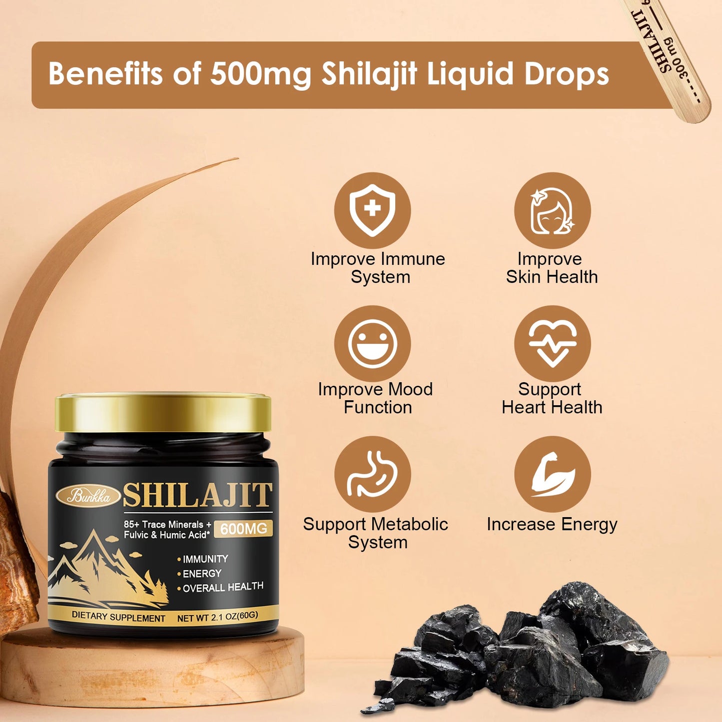 Bulla | Original Himalayan Shilajit Resin 600mg | Energy, Immunity, Hormone Balance, Skin & Overall Health | 60g