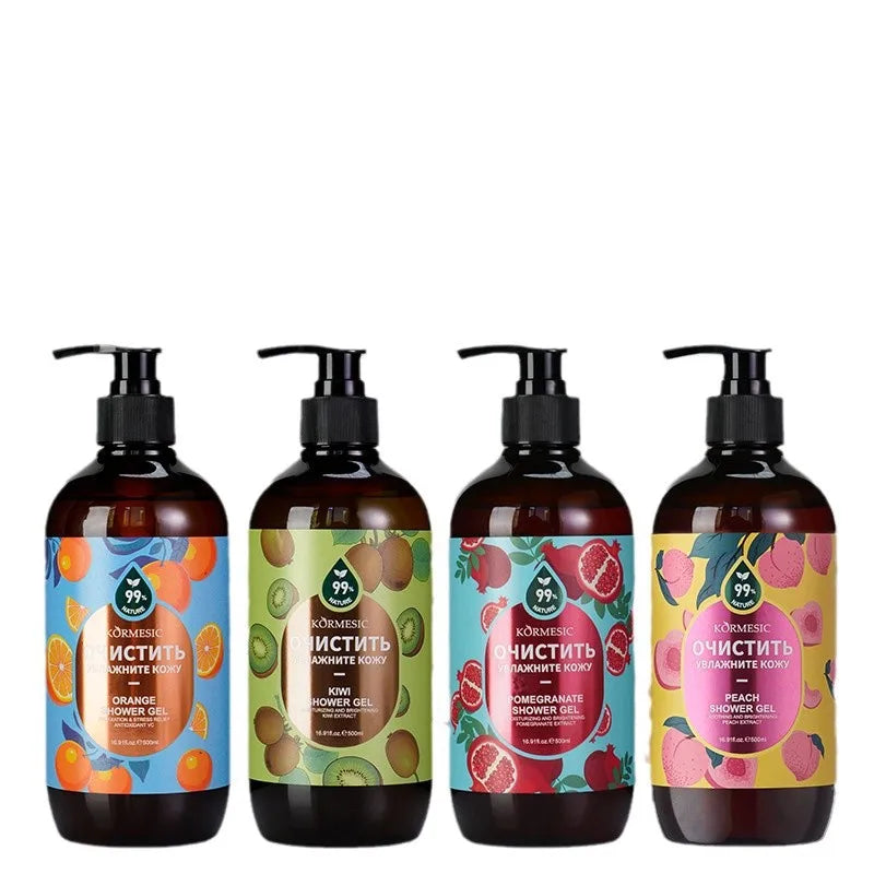 500ml Organic Fruit Infusion Shower Gel Body Lotion Skin Beautifying Wash Bath Brightening Delicate Smooth Care Cream
