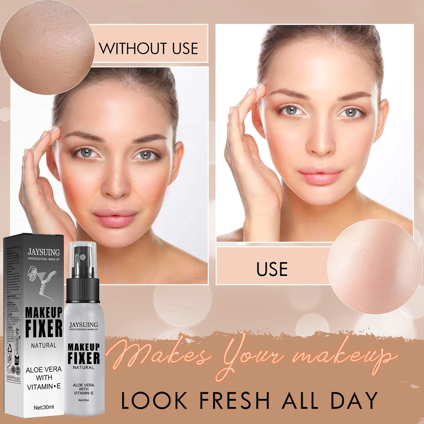 30ml Makeup Setting Spray For Face Transfer-proof Long-lasting Oil-free No Separation Refreshing Quick Fixer Makeup Spray