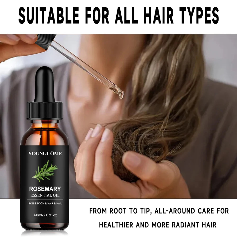 YOUNGCOME Rosemary Hair Care Kit 4in1 – Mask, Shampoo, Conditioner & Oil with Biotin for Growth & Repair