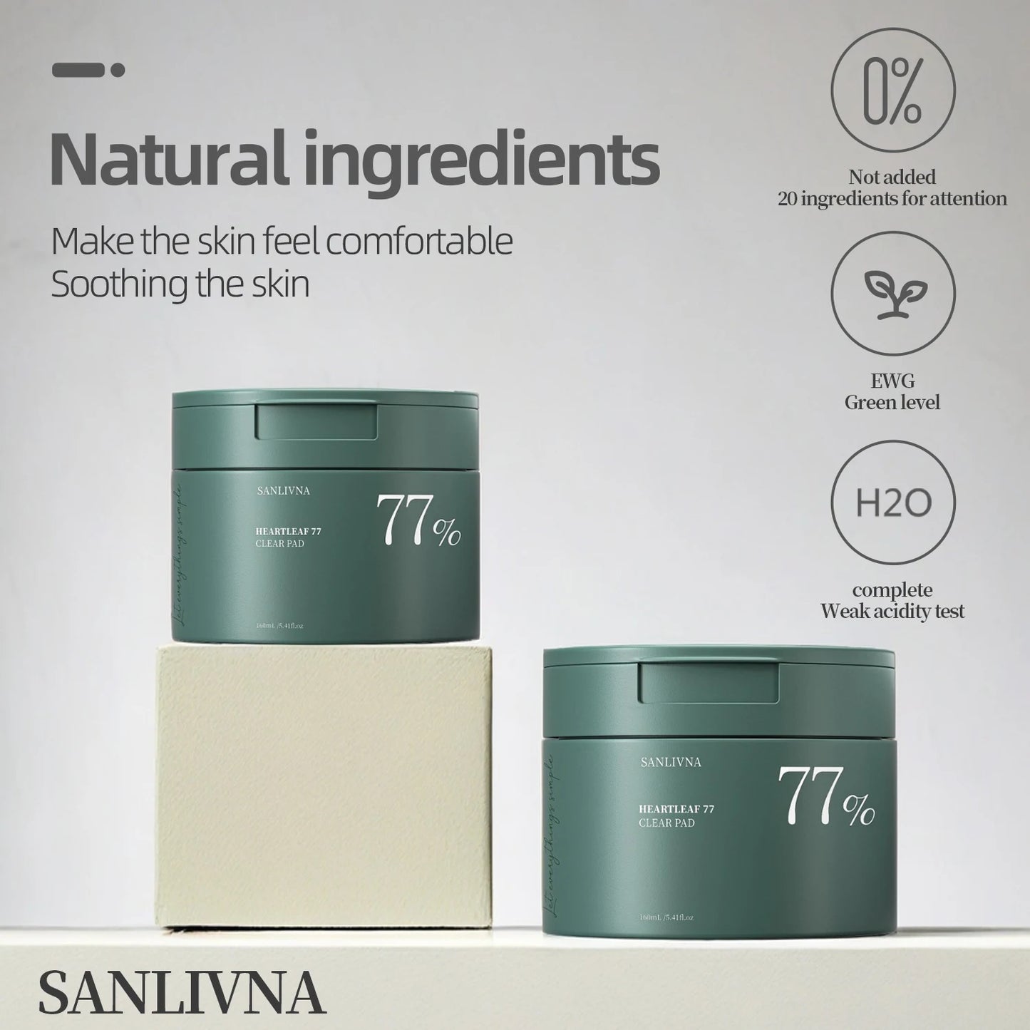 Heartleaf 77 Toning Pads | Moisturizing Pore Care with Centella & Heartleaf Extract | 160ml