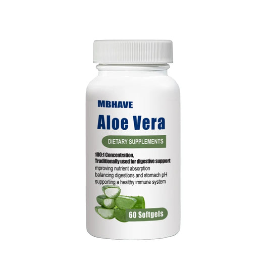 MBHAVE | Aloe Vera 400mg Softgels | Digestive Support, Nutrient Absorption, Immune Health | 60 Softgels