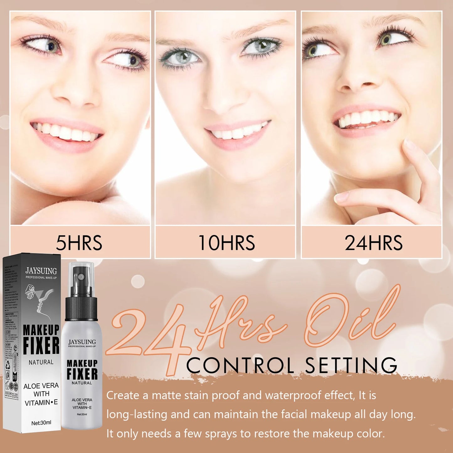 30ml Makeup Setting Spray For Face Transfer-proof Long-lasting Oil-free No Separation Refreshing Quick Fixer Makeup Spray