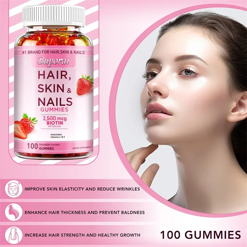 Buporai | Hair, Skin, Nails, Antioxidants, Immune Support | 100 Gummies