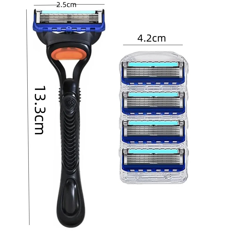 Razor Shaver for Men, Premium Shaving Shaver, 5-Layer Razor Face Beard Hair Comes with Replaceable Blades, 5-Layer Refills