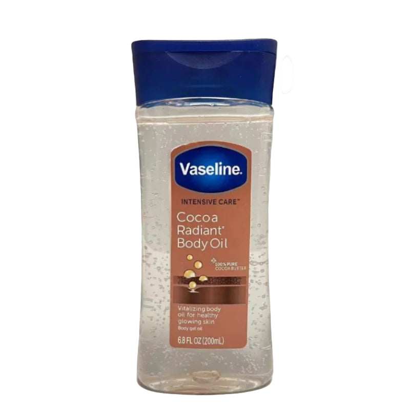 Vaseline Body Oil – 200ml Brightening & Moisturizing Gel Oil for Dry Skin, Available in Vitamin B3 & Cocoa Radiant Variants