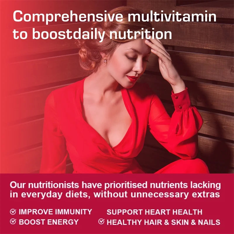 Buporai | Women's Daily Multivitamin with Vitamins A, C, E, D, K | Energy, Skin, Bone & Immune Support