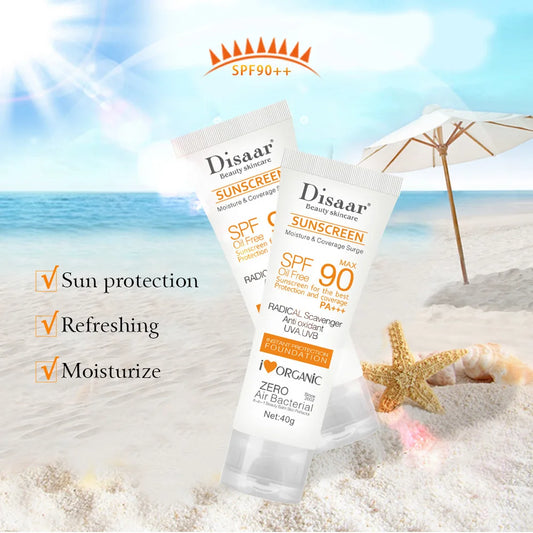 Disaar Sunscreen Cream SPF 90 – 40g Facial & Body Moisturizing UV Protection Sunblock Lotion
