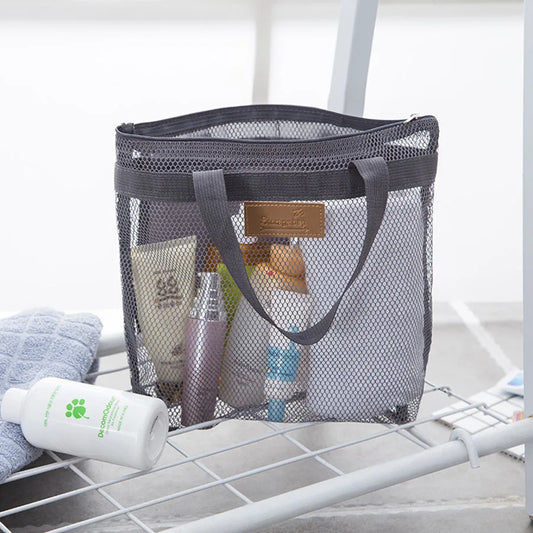 Mesh Makeup Toiletry Storage Bags Handbags Portable Travel Washing Body Shower Tools Organizer Hanging Cosmetic Organizer Pouch