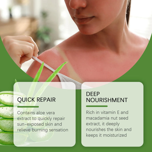 Jaysuing Aloe Vera Balm Stick – 15g Face Moisturizing & Sunburn Repair Stick with Vitamin E & Macadamia Extract