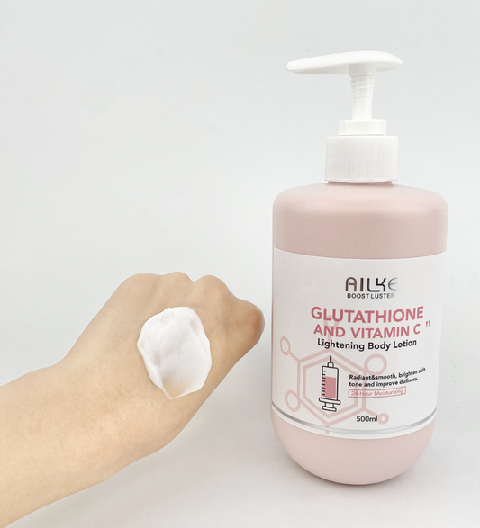 AILKE Glutathione & Vitamin C Body Lotion – 500ml Whitening & Moisturizing Cream with Squalane & Collagen