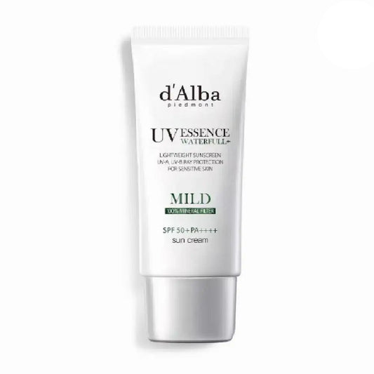 d'Alba UV Essence Waterfull+ Sunscreen SPF 50+ PA++++ – 50ml Hydrating & Tone-Up Pink Correcting Sun Cream