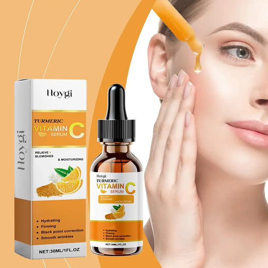 Hoygi Turmeric Vitamin C Serum – 30ml Hydrating & Firming Face Serum for Blemish Relief, Wrinkle Smoothing & Radiance
