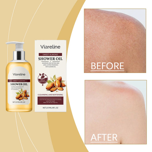 Sweet Almond Shower Oil – Nourishing Body Wash for Soft, Hydrated Skin (237ml/8 fl oz)