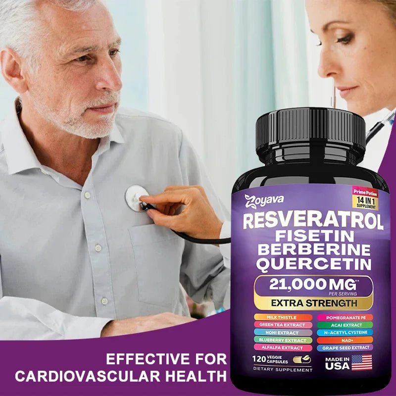 Zoyava | Resveratrol Fisetin Berberine Quercetin | 14-in-1 Antioxidant & Health Support