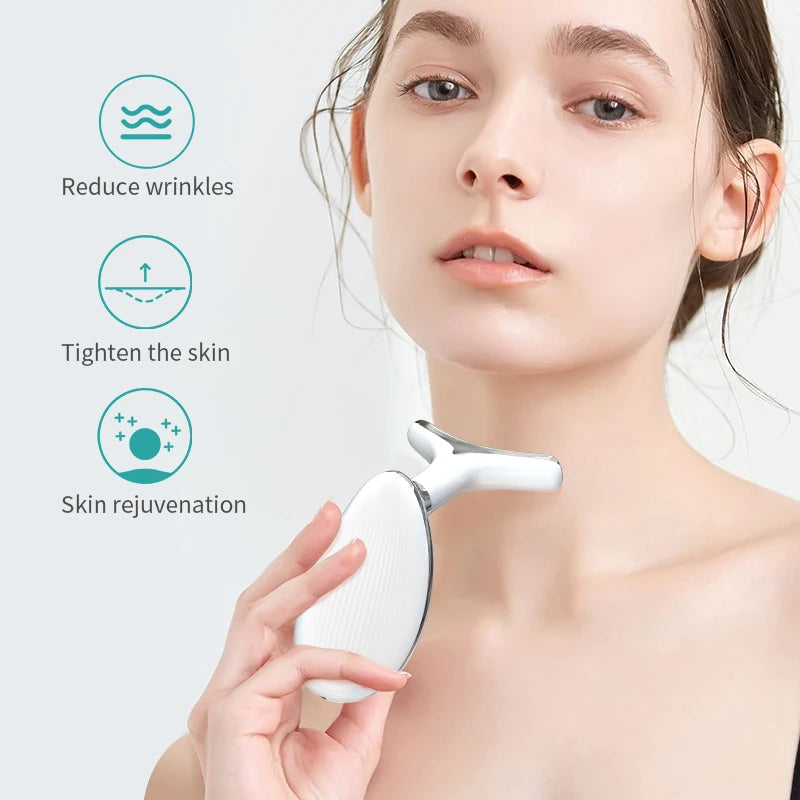 ANLAN Neck & Face Beauty Device | EMS Facial & Neck Lifting with 3-Color Light Therapy for Skin Tightening & Double Chin Reduction