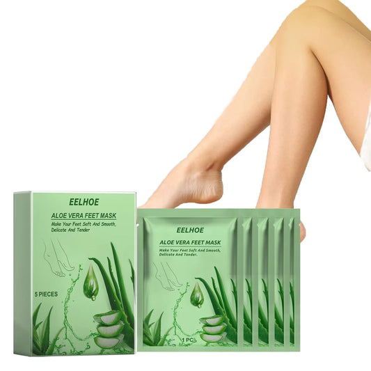 EELHOE Aloe Vera Foot Mask Peeling Leg Mask Exfoliating Sock Scrub Foot Massage Anti Crack Heel Removal Pedicure Skin Care Pad