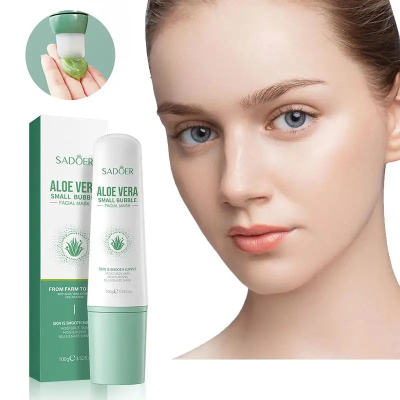 SADOER Aloe Vera Bubble Facial Mask | Deep Cleansing, Hydrating & Blackhead Removal | Smooth & Moisturized Skin | 100g