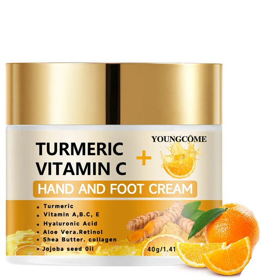 YOUNGCOME Turmeric Hand & Foot Cream – 40g/70g Moisturizing & Whitening Cream with Retinol, Vitamin C & Hyaluronic Acid