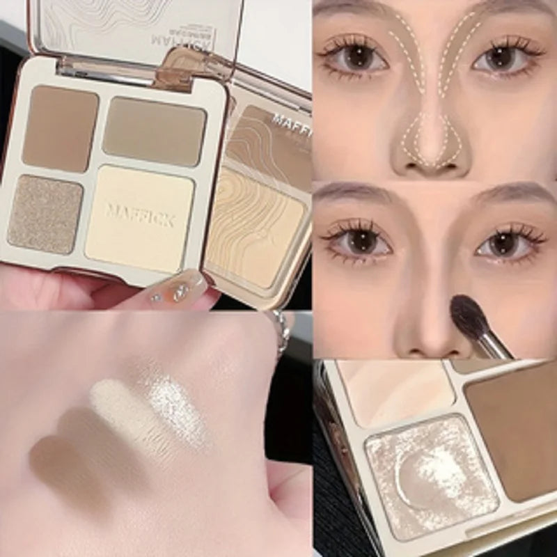 Natural Stereoscopic Face Powder Palette Matte Bronzer Contour Shading Multifunctional Highlighter Cosmetic Blush gift