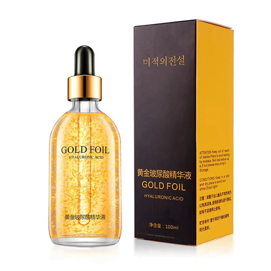 24K Gold Face Serum | Hyaluronic Acid & Nicotinamide | Anti-Aging, Lifting & Whitening Collagen Essence | 100ml