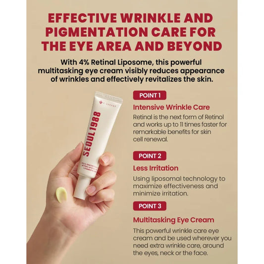 KSECRET SEOUL 1988 | Retinal Liposome 4% & Fermented Bean | Eye Cream | 30ml