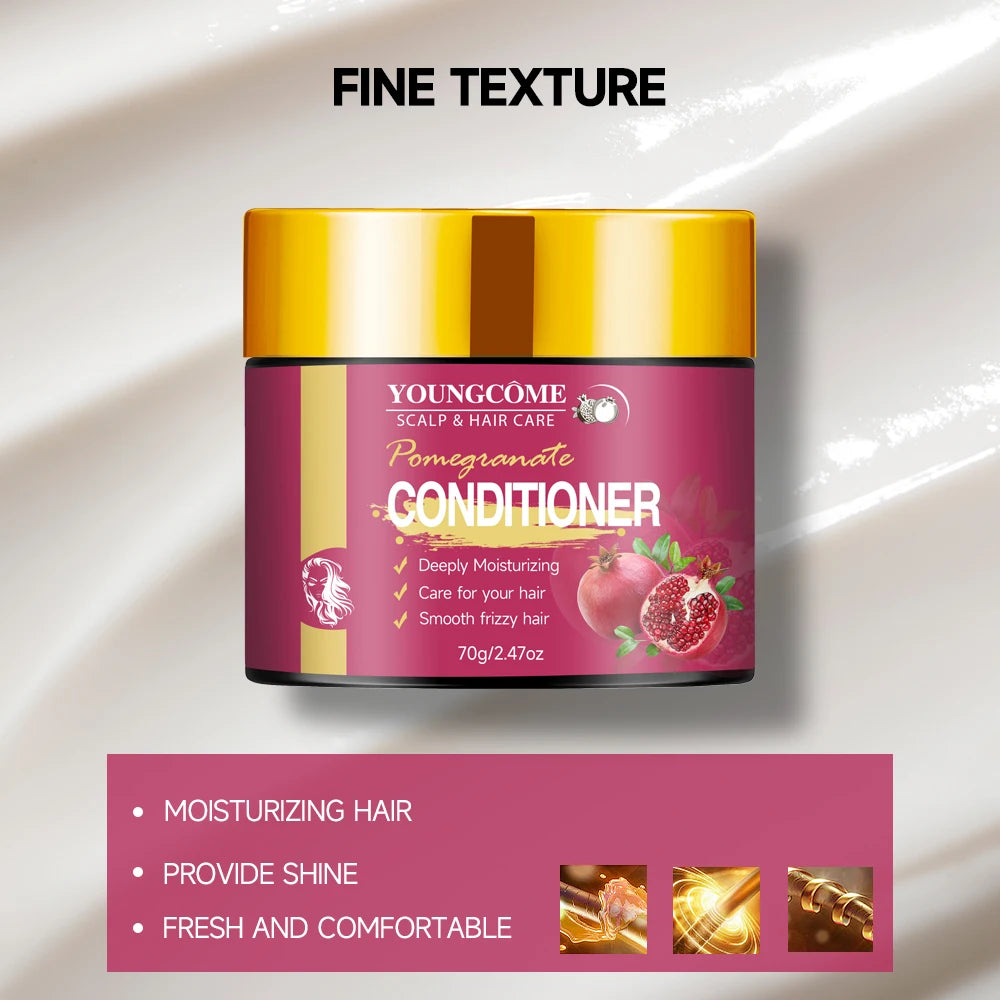 YOUNGCOME Pomegranate Hair Conditioner – 40g/70g Deep Moisturizing, Frizz Control & Shine Enhancing