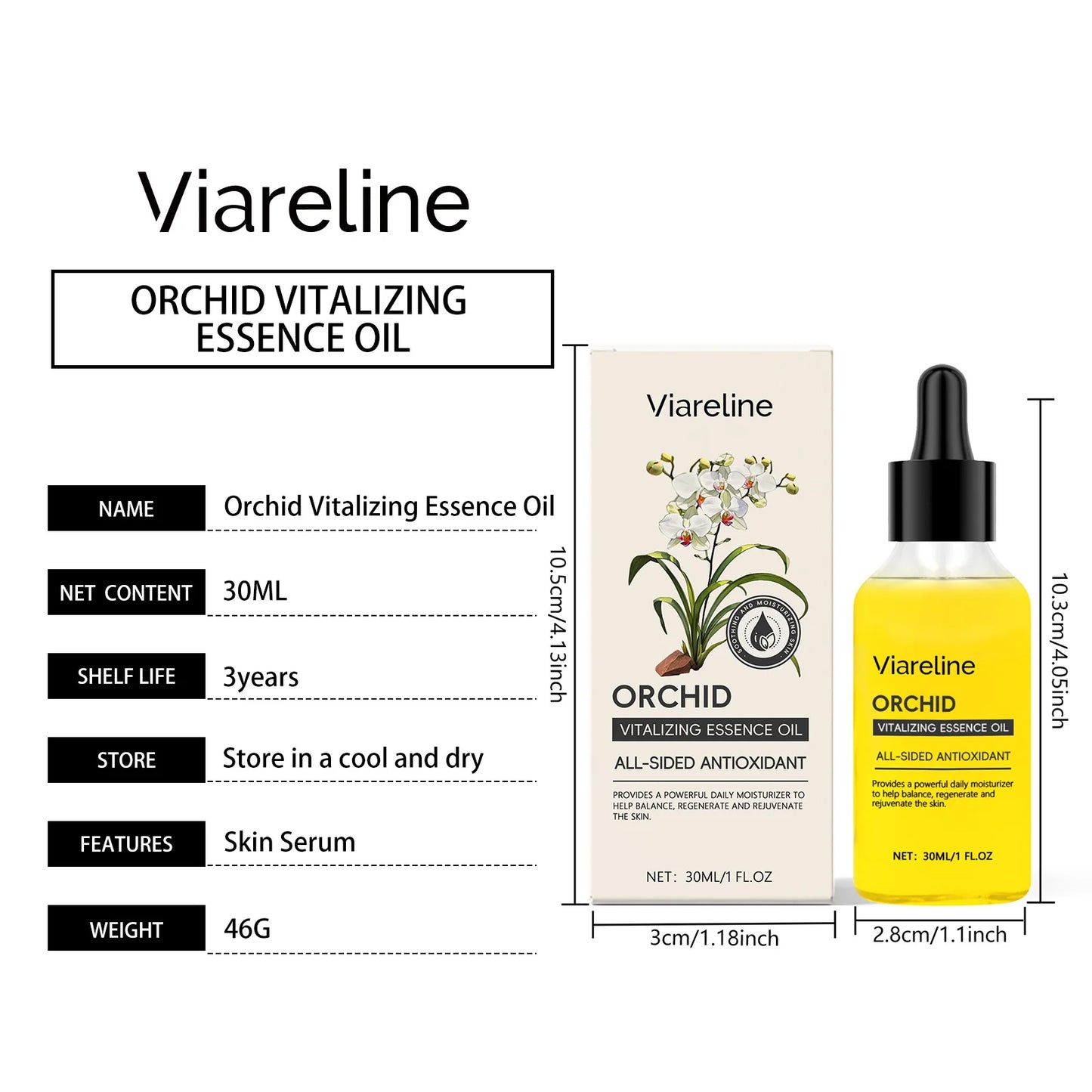 Viareline | Orchid Extract | Moisturizing & Antioxidant Essence Oil