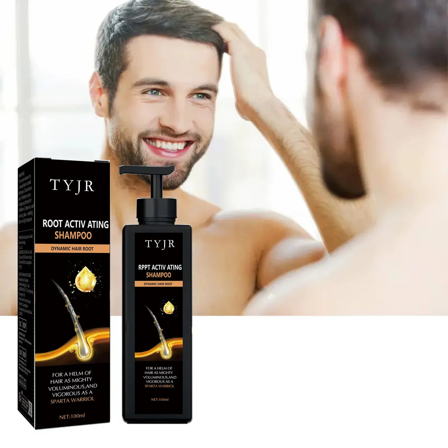 TYJR Melanin Boost Shampoo – 100ml Hair Regeneration, Scalp Circulation & Color Enhancement for Men