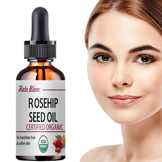 Hate Blanc Organic Rosehip Seed Oil | USDA Certified | Moisturizing, Brightening & Anti-Aging Face Essence | 5ml / 15ml / 30ml / 50ml