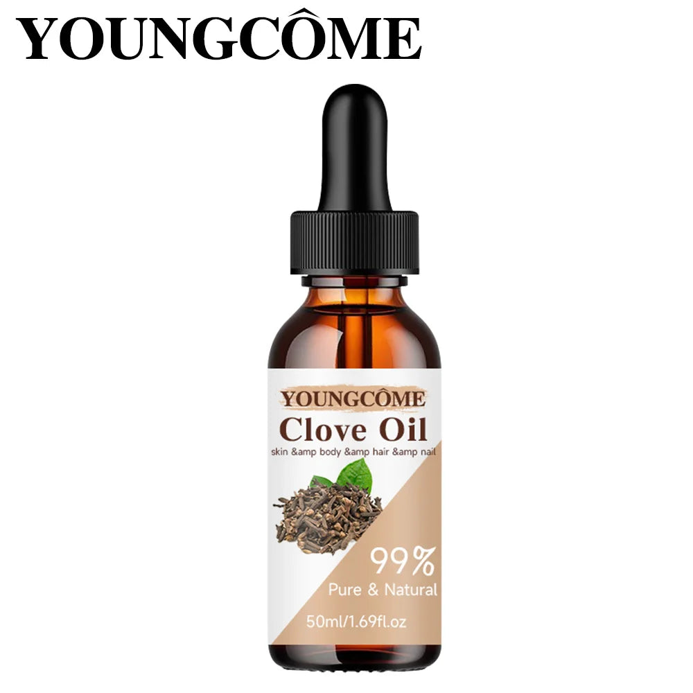 YOUNGCOME Clove Essential Oil | 99% Pure & Natural | Moisturizing, Repair & Anti-Aging | Skin, Body, Hair & Nails | 50ml