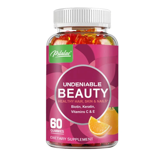 Pslalae | Beauty Gummies with Biotin & Keratin | Hair, Skin & Nails Support | 60 Gummies